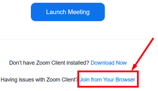 launch meeting - join from your browser